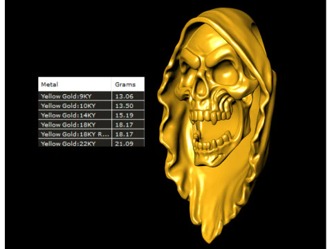 Grim Reaper Skull Pendant 3D Print Model