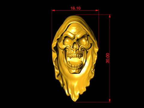 Grim Reaper Skull Pendant 3D Print Model