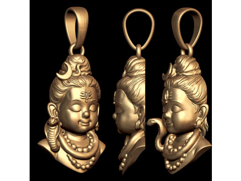 Bala Shiva Pendant 3D Print Model