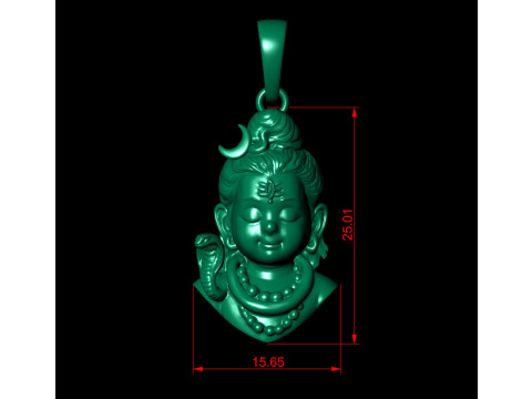 Bala Shiva Pendant 3D Print Model