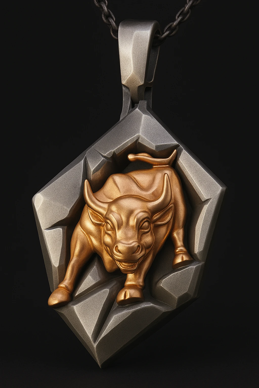 Charging Bull Pendant 3D Print Model .c4d .max .obj .3ds .fbx .stl .blend 