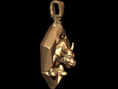 Charging Bull Pendant 3D Print Model