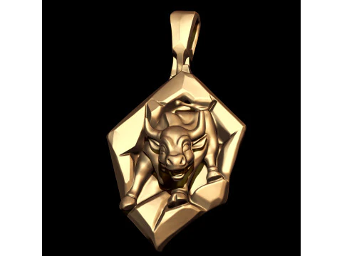 Charging Bull Pendant 3D Print Model