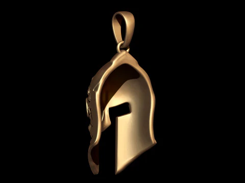 Spartan Nugget Helmet Pendant 3D Print Model