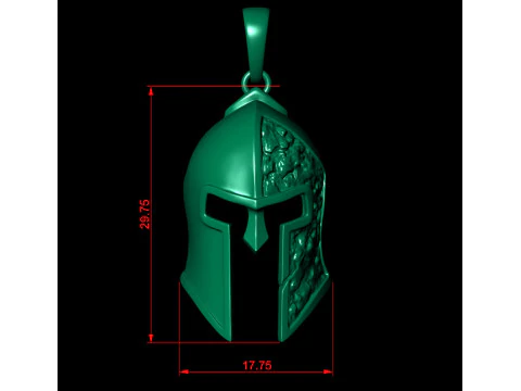 Spartan Nugget Helmet Pendant 3D Print Model