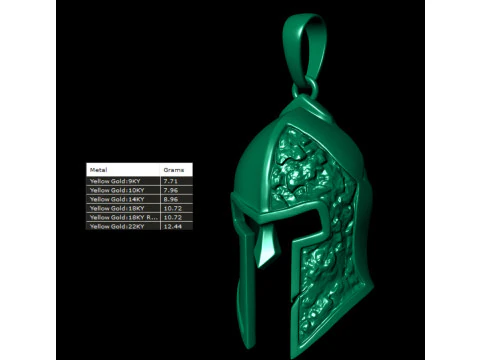 Spartan Nugget Helmet Pendant 3D Print Model