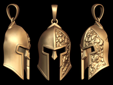 Spartan Nugget Helmet Pendant 3D Print Model
