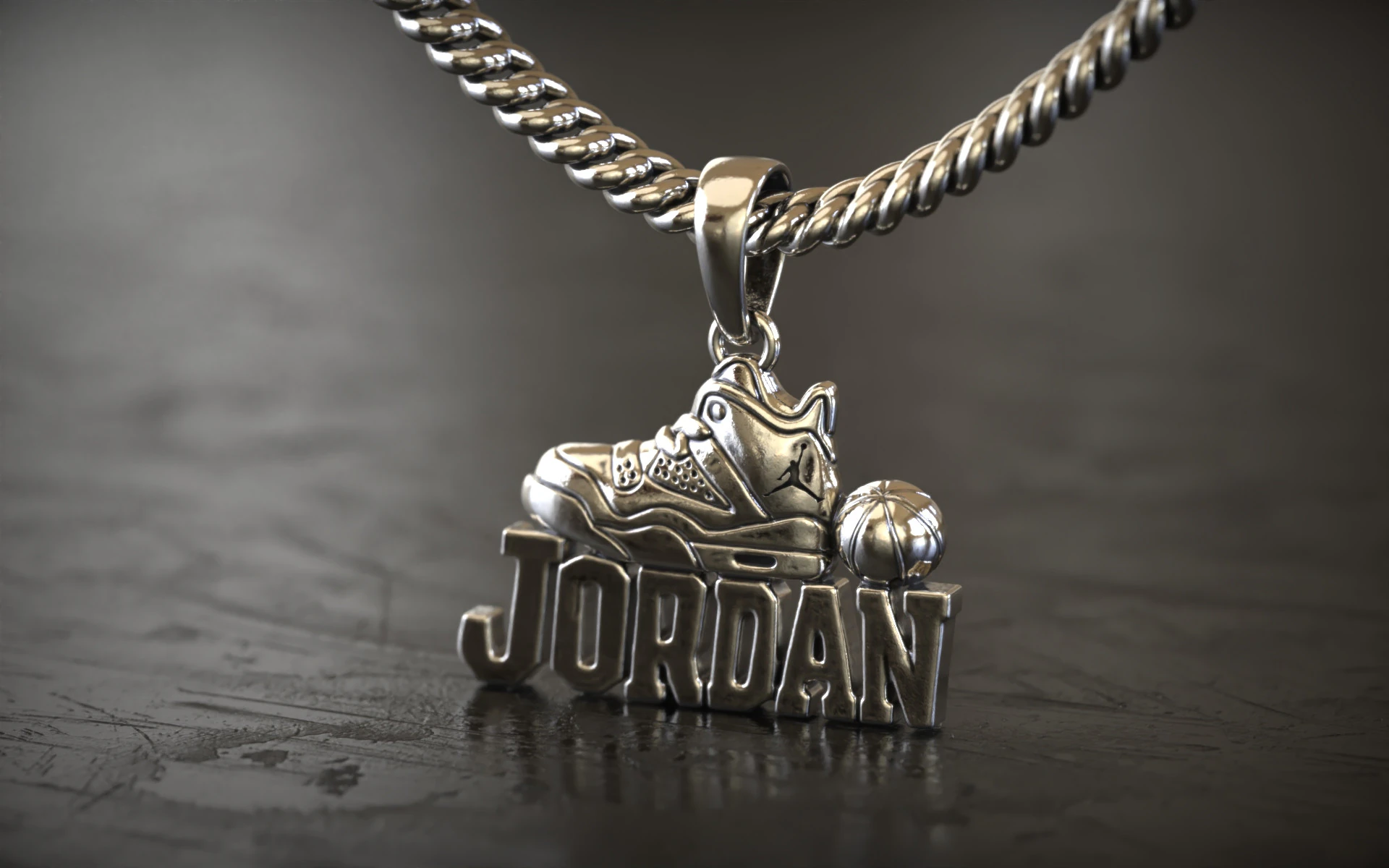 Air Sneaker Pendant 3D Print Model .c4d .max .obj .3ds .fbx .stl .blend