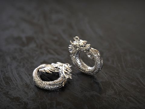 Dragon Ouroboros Pendant 3D Print Model