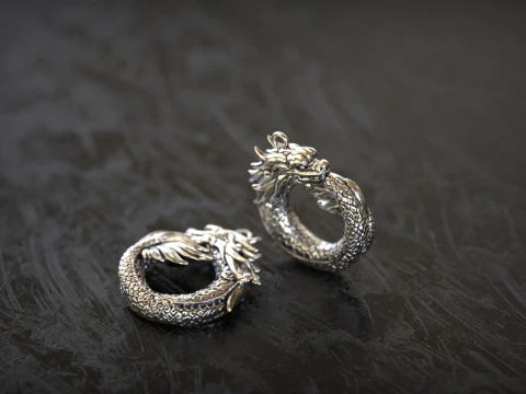 Dragon Ouroboros Pendant 3D Print Model