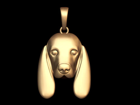 Cute Dog Head Pendant 3D Print Model
