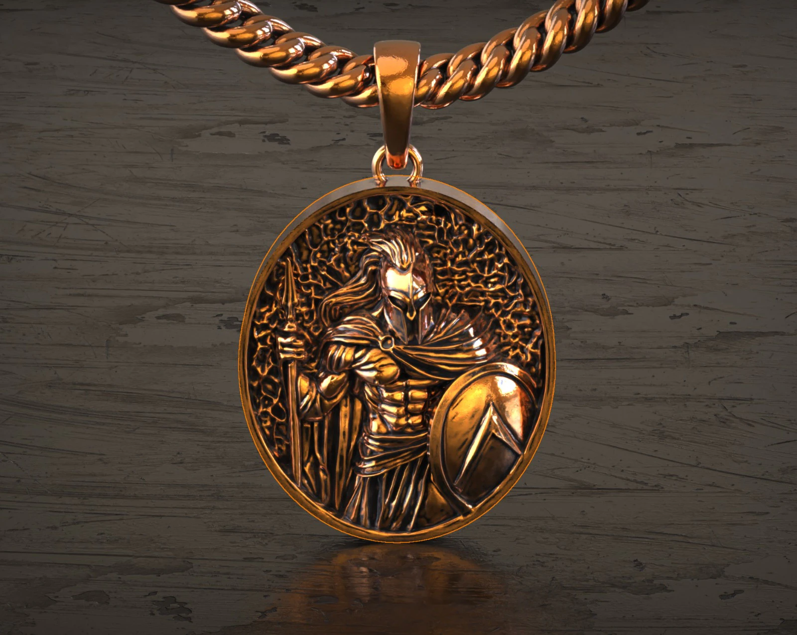 Spartan Warrior Shield Pendant 3D Print Model .c4d .max .obj .3ds .fbx .stl .blend 