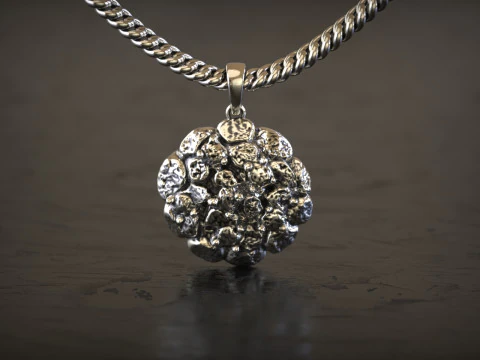 Colar com pingente de pepita org&acirc;nica Modelo de Impressão 3D