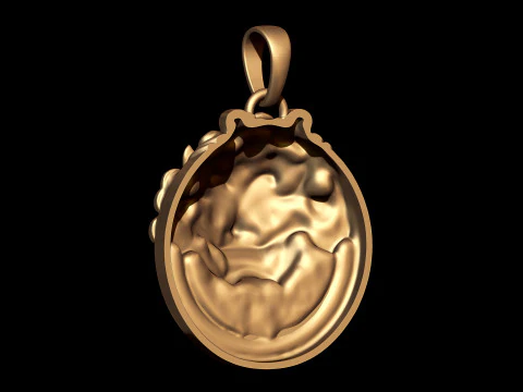 Celestial Guardian Lion Pendant 3D Print Model