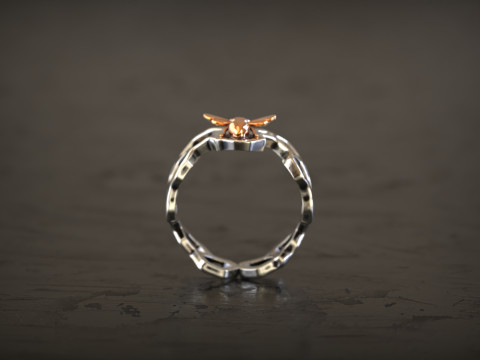 Anello di dichiarazione dell'ape a nido d'ape Modello di stampa 3D