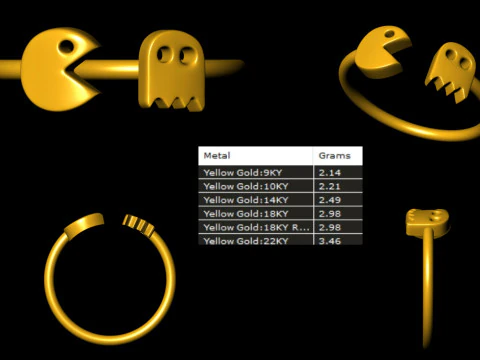 Cincin Game Arkade Hantu Pacman Model Cetak 3D