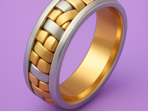 Puzzle Interlocking Block Ring 3D Print Model