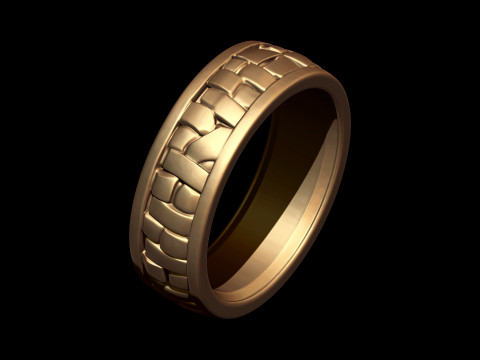 Puzzle-Ring mit ineinandergreifenden Bl&ouml;cken 3D Druckmodell