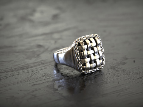 Woven Basket Weaven puzzle Ring 3D Print Model