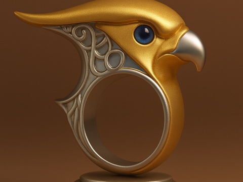 Parrot Head Exotic Ring 3D Print Model