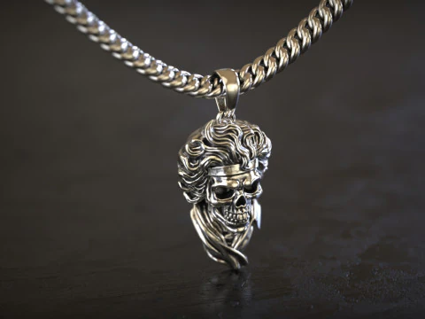 Bandana Skull Gothic Pendant 3D Print Model