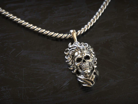Bandana Skull Gothic Pendant 3D Print Model