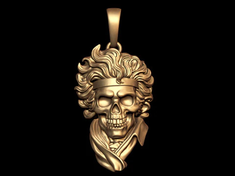 Bandana Skull Gothic Pendant 3D Print Model