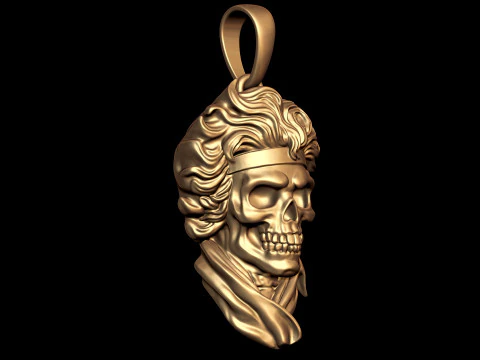 Bandana Skull Gothic Pendant 3D Print Model