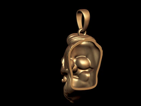 Bearded Skull Pendant 3D Print Model