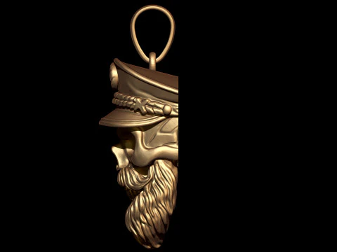Captain Skull Beard Pendant 3D Print Model