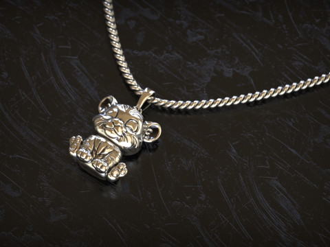 Cute Tiger Pendant 3D Print Model