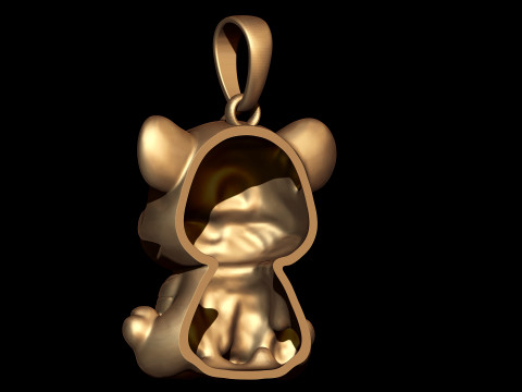 Cute Tiger Pendant 3D Print Model