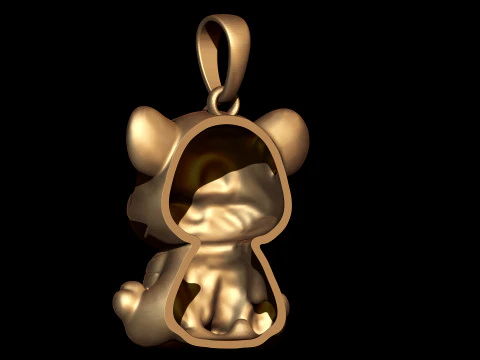 Cute Tiger Pendant 3D Print Model