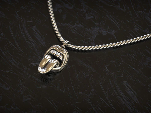 Savage Tongue Mouth Pendant 3D Print Model