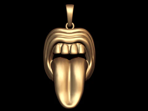 Savage Tongue Mouth Pendant 3D Print Model