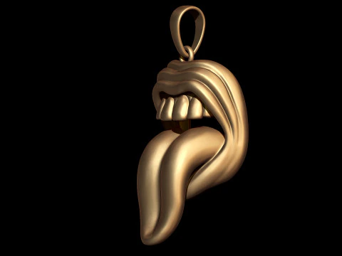 Savage Tongue Mouth Pendant 3D Print Model