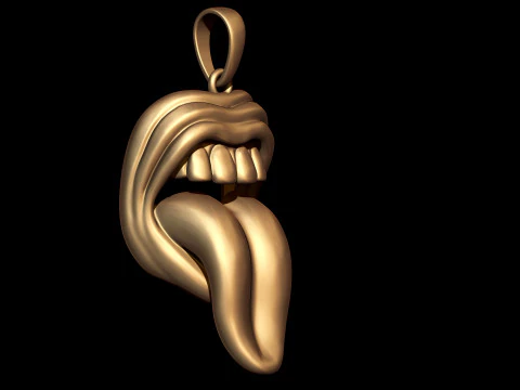 Savage Tongue Mouth Pendant 3D Print Model