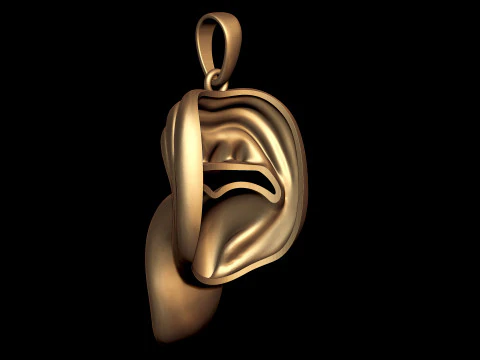 Savage Tongue Mouth Pendant 3D Print Model