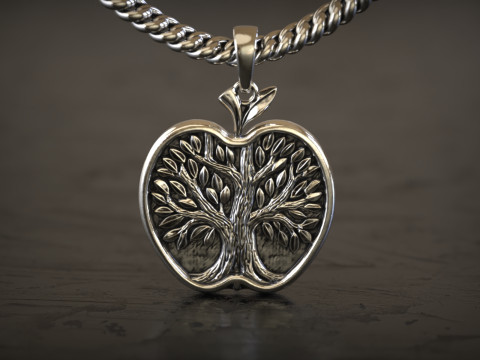 生命之树苹果吊坠 3D 打印模型