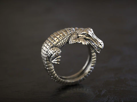 Timsah Timsahı Sarma Y&uuml;z&uuml;k 3D Baskı Modeli