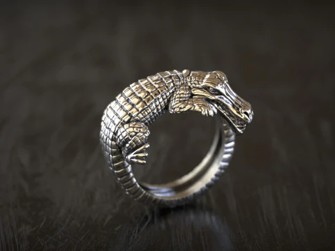 Timsah Timsahı Sarma Y&uuml;z&uuml;k 3D Baskı Modeli