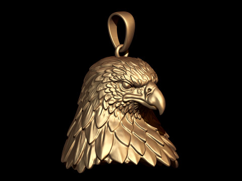 Majestic Eagle Head Pendant 3D Print Model