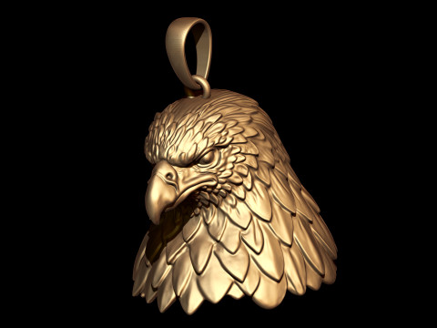 Majestic Eagle Head Pendant 3D Print Model