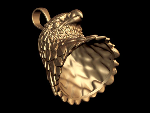 Majestic Eagle Head Pendant 3D Print Model