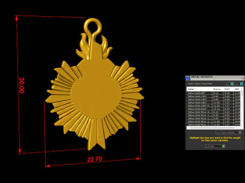 Sacred Heart Flame Pendant 3D Print Model