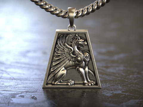 Griffin Mythical Pendant 3D Print Model