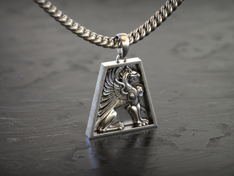 Griffin Mythical Pendant 3D Print Model
