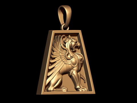 Griffin Mythical Pendant 3D Print Model