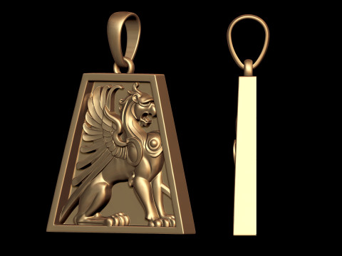 Griffin Mythical Pendant 3D Print Model