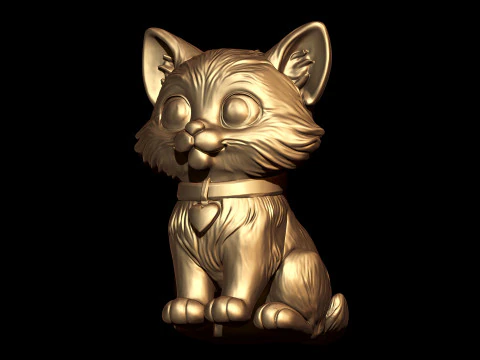 Cute Cat Pendant 3D Print Model